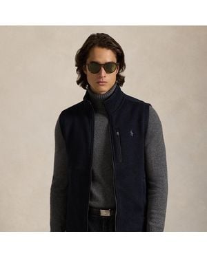 Ralph Lauren Brushed Fleece Mockneck Gilet - Blue