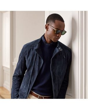 Ralph Lauren Suede Moto Jacket - Blue