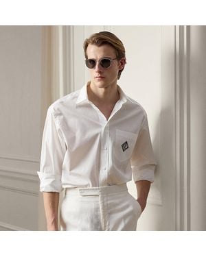 Ralph Lauren Relaxed Fit Monogram Poplin Shirt - Grey