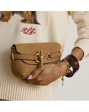 Ralph Lauren Borsa Blaike piccola effetto coccodrillo - Neutro