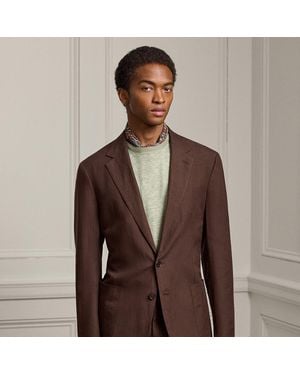 Ralph Lauren Hadley Hand-Tailored Silk-Linen Jacket - Brown