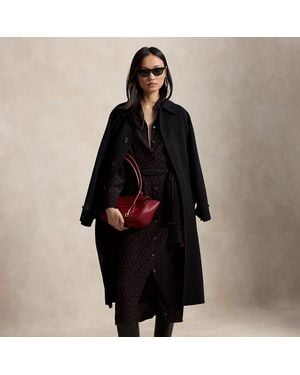 Polo Ralph Lauren Printed Crepe Tie-Waist Shirt Dress - Black