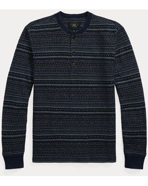 RRL Jacquard-Henley - Blau