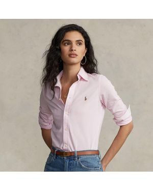Polo Ralph Lauren Slim Fit Knit Cotton Oxford Shirt - Pink