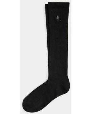 Ralph Lauren Ribbed Knee-High Socks - Black