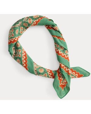 RRL Ralph Lauren Western-Print Cotton Bandanna - Green