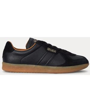 Polo Ralph Lauren Field Court 100 Leather-Suede Trainer - Blue