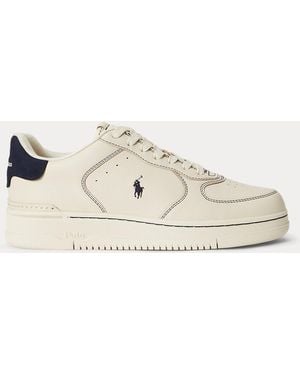 Polo Ralph Lauren Masters Court Leather Trainer - Natural