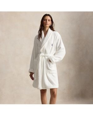 Polo Ralph Lauren Bata De Algodón Con Polo Bear - Blanco