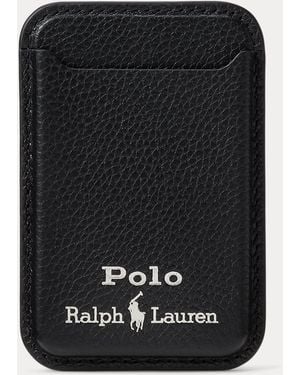 Ralph Lauren Leather Card Case With Magsafe - Black