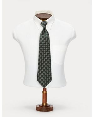 RRL Handmade Patterned Silk Jacquard Tie - White