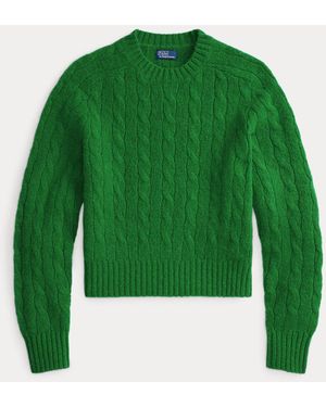 Polo Ralph Lauren Kabeltrui Van Wolmix Met Ronde Hals - Groen