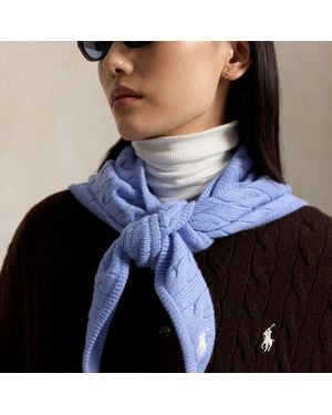 Polo Ralph Lauren Wool-Cashmere Triangle Scarf - Blue