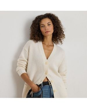 Ralph Lauren Wool-Blend V-Neck Cardigan - White
