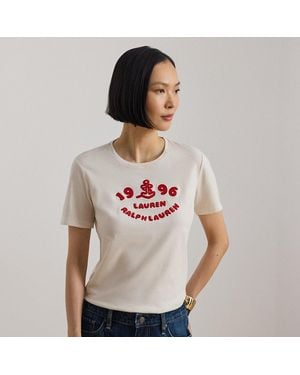 Ralph Lauren Embroidered-Logo Cotton Jersey T-Shirt - Grey