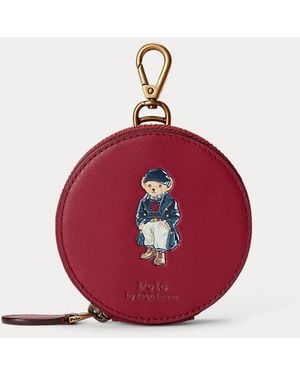 Polo Ralph Lauren Polo Bear Leather Coin Pouch - Red