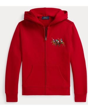 Polo Ralph Lauren Ralph Lauren Boy's Triple-Pony Fleece Full-Zip Hoodie - Red