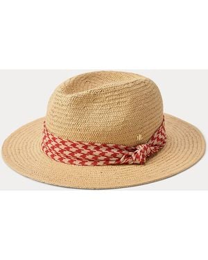Ralph Lauren Zebra-Print-Band Straw Hat - Natural