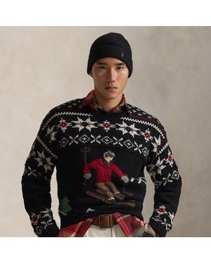 Ralph Lauren Wool Skier-Graphic Sweater - Black
