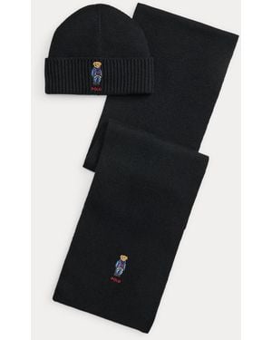 Polo Ralph Lauren Polo Bear Beanie & Scarf Gift Set - Black