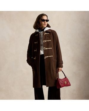Ralph Lauren Houndstooth Wool Toggle Coat - Brown