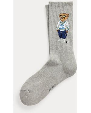 Polo Ralph Lauren Polo Bear Cotton-Blend Crew Socks - Grey