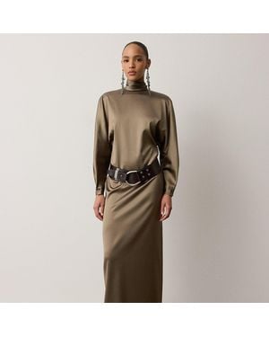 Ralph Lauren Candi Satin Evening Dress - Brown