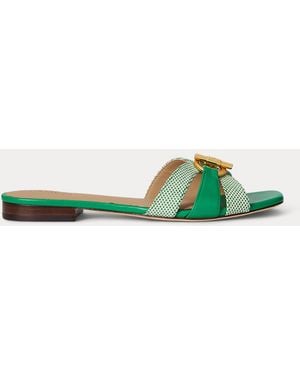 Ralph Lauren Blaike Cross-Dyed Canvas Slide Sandal - Green
