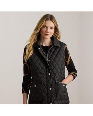 Ralph Lauren Weste Mit Rautensteppung Und Besatz - Schwarz