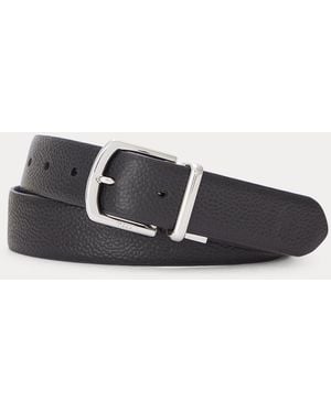 Polo Ralph Lauren Cinturón De Piel Granulada Reversible - Negro