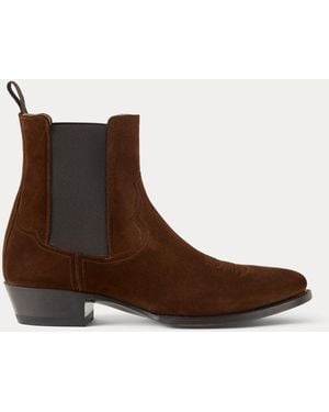 Ralph Lauren Chelsea-Westernboots Aus Kalbswildleder - Braun