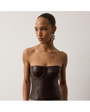Ralph Lauren Carolin Lambskin Bustier - Black