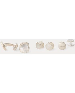 Ralph Lauren Mother-Of-Pearl Cufflink & Stud Set - White