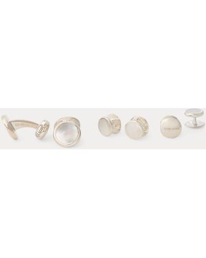 Ralph Lauren Mother-Of-Pearl Cufflink & Stud Set - White
