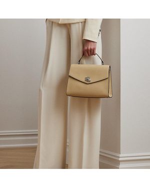 Ralph Lauren Ralph Lauren Textured Leather Large Farrah Satchel - Natural
