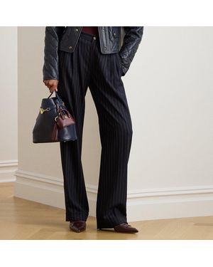 Ralph Lauren Pantaloni in twill di misto lana a righe - Blu