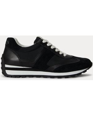 Ralph Lauren Dani Color-Blocked Leather Sneaker - Black