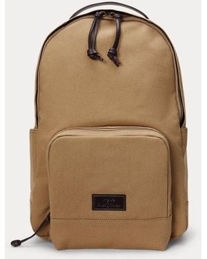 Polo Ralph Lauren Leather-Trim Canvas Backpack - Brown