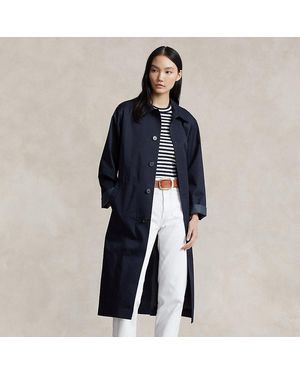 Polo Ralph Lauren Water-Resistant Twill Long Car Coat - Blue