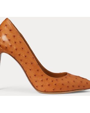 Ralph Lauren Celia Ostrich Pump - Brown