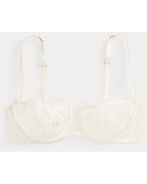 Ralph Lauren Satin-Lace Balconette Bra - White