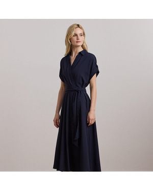 Ralph Lauren Ralph Lauren Belted Crepe Dress - Blue