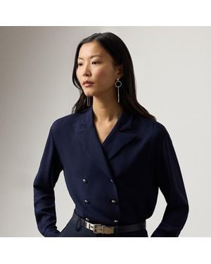 Ralph Lauren Terrel Silk Cady Shirt - Blue