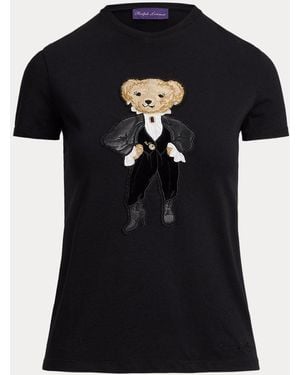 Ralph Lauren Holiday Polo Bear Cotton Tee - Black