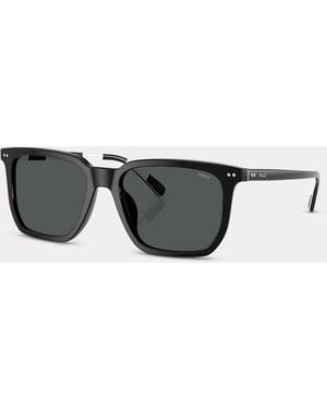Polo Ralph Lauren Heritage Rugby-Stripe Sunglasses - Grey