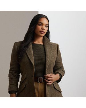 Ralph Lauren Curve - Wool-blend Herringbone Tweed Blazer - Brown