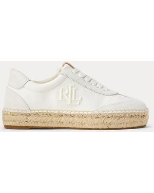 Ralph Lauren Luize Canvas & Suede Espadrille Sneaker - White