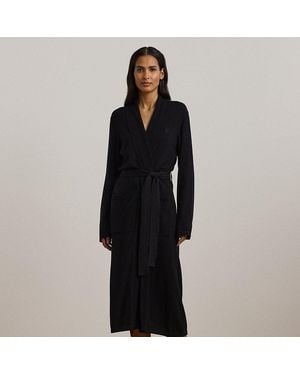Ralph Lauren Vestaglia cintura in cotone e cashmere - Nero