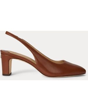 Ralph Lauren Klaire Leather Slingback Pump - Brown