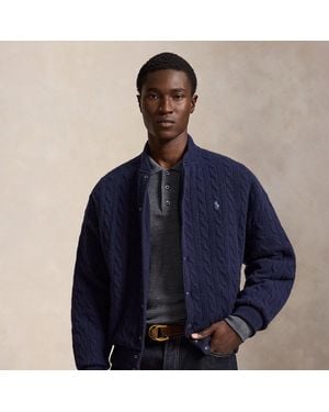 Polo Ralph Lauren Relaxed-Fit Pulloverjacke Mit Zopfmuster - Blau